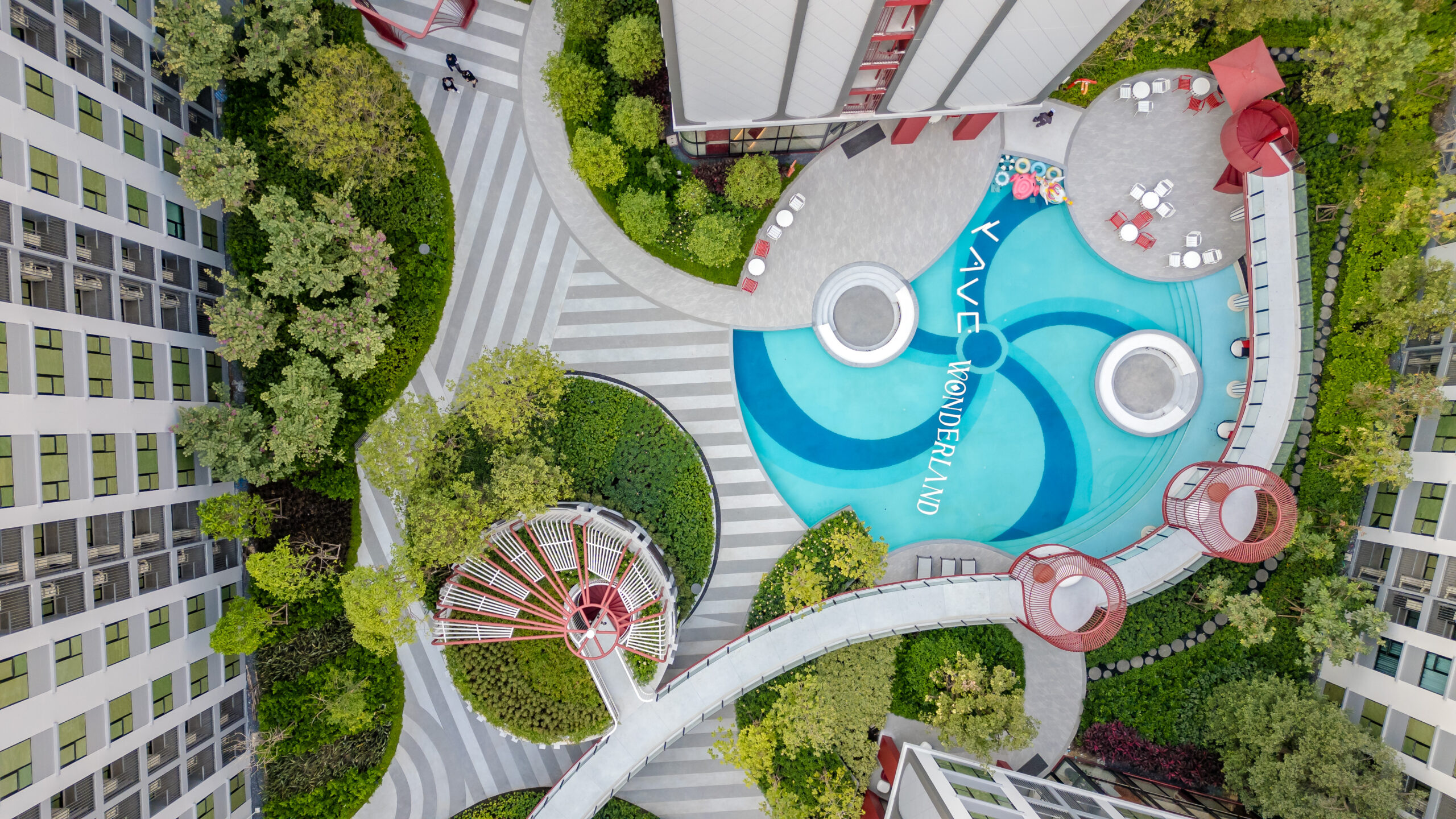 ภาพ aerial top-down พื้นที่โครงการ